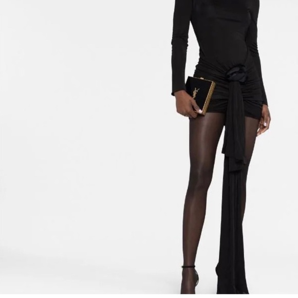 YSL Saint Laurent Paris plexiglass tuxedo crossbody purse Blk on Blk  in store - Picture 1 of 14